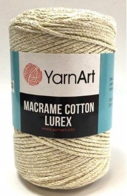 Macrame Cotton Lurex (75% хлопок, 13% полиэстер, 12% металлик полиэстер) - 205м / 250г (УПАКОВКА 4 МОТКА) фото 6