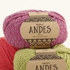 Пряжа Drops Andes (65% шерсть, 35% альпака) 90м / 100г