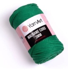 Macrame Cord 3mm (60% хлопок, 40% вискоза и полиэстер) - 85м / 250г (УПАКОВКА 4 МОТКА)