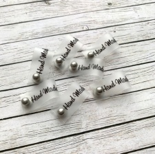 Силиконовая бирка с кнопкой "Hand Made"
