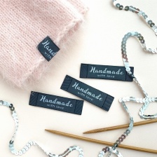 Пришивная жаккардовая бирка "Hand made"