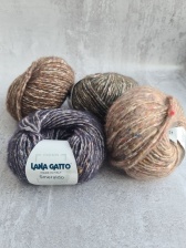 Пряжа Lana Gatto SMERALDO (56% хлопок, 10% альпака суперфайн, 11% мериносовая шерсть, 15% акрил, 8% нейлон) - 90м /50г