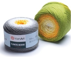 Flowers Merino (25% шерсть, 75% акрил) - 590м / 225г (цена указана за 2 мотка)
