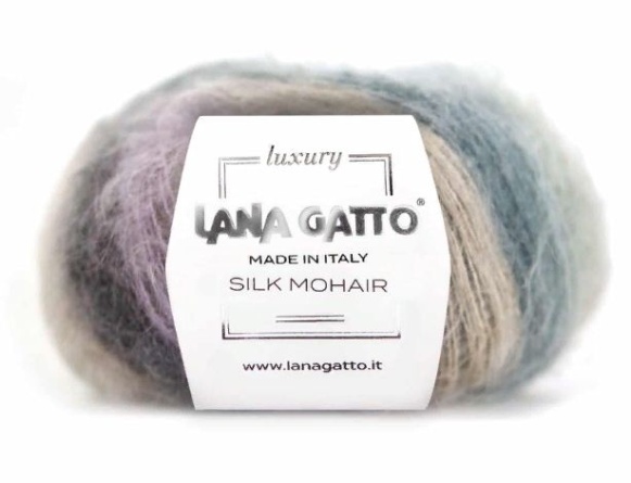 Пряжа Lana Gatto SILK MOHAIR Printed (75% кидмохер 25% шелк) - 212м / 25г фото 2