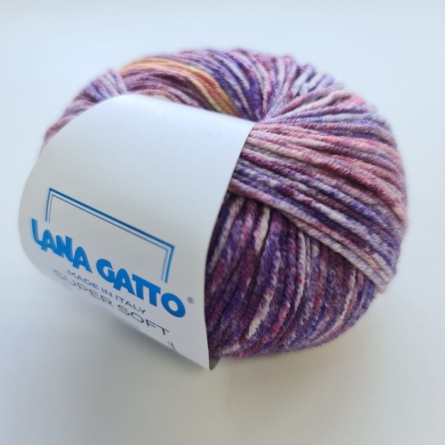 Пряжа Lana Gatto SUPER SOFT Printed (100% мериносовая шерсть) - 125м / 50г фото 2